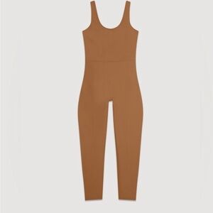 Girlfriend Collective Scoop Neck Unitard in Twig